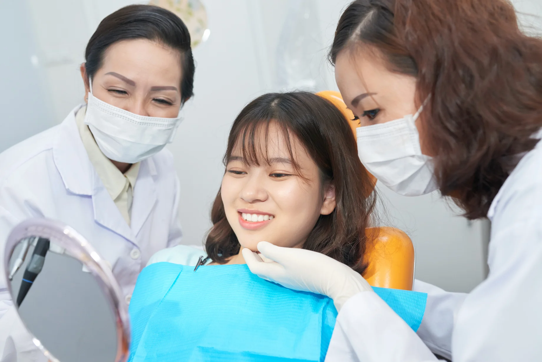 smiling teenager checking healthy teeth in dental 2023 11 27 04 54 30 utc